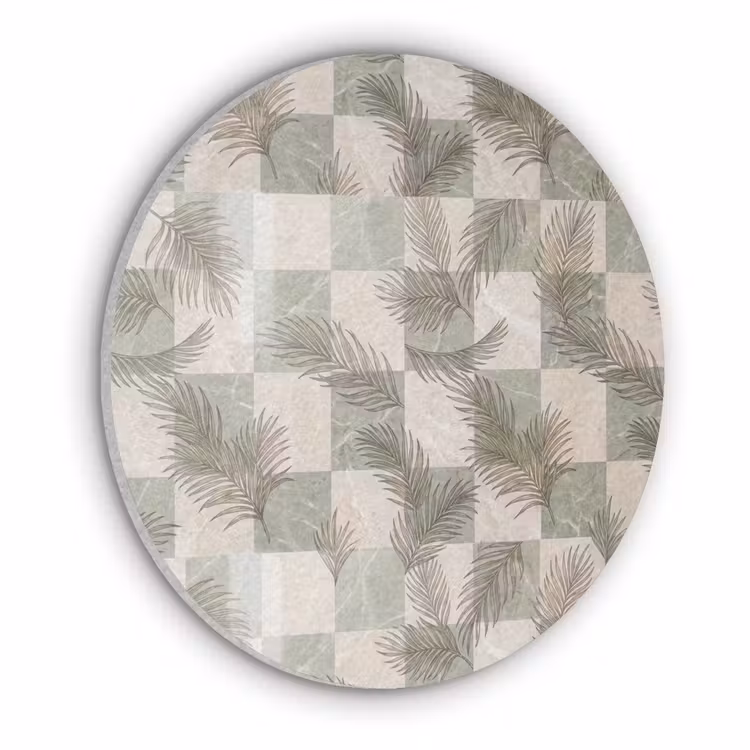 Planten - Bladeren - Marmer - Modern - Groen Akoestische PET Vilt - Rond klein -3d