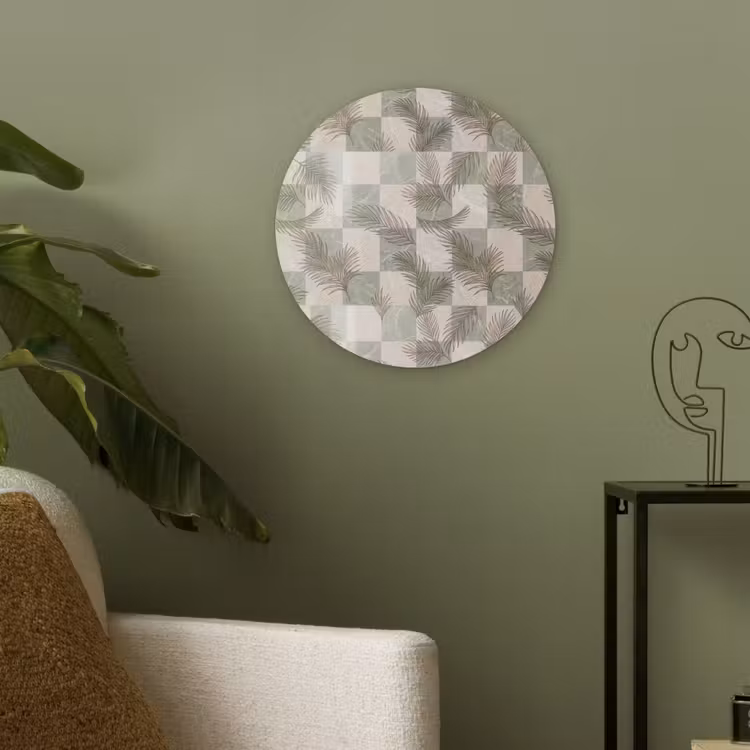 Planten - Bladeren - Marmer - Modern - Groen Akoestische PET Vilt - Rond klein -sfeer2