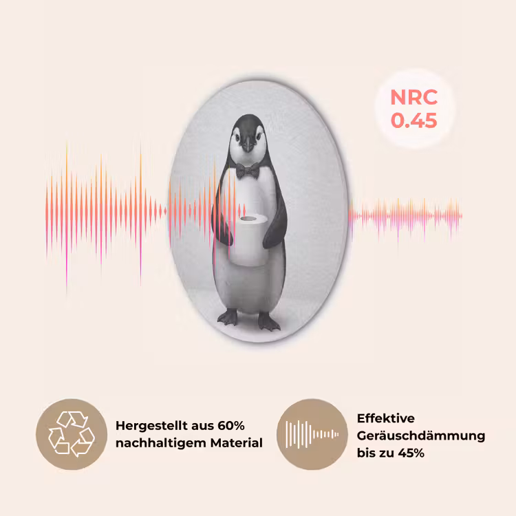 Pinguïn - WC rol - Wit Akoestische PET Vilt - Rond klein -USP_DE