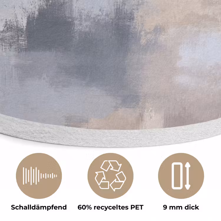 Penseelstreken - Schilderij - Beige Akoestische PET Vilt - Rond klein -closeup_DE