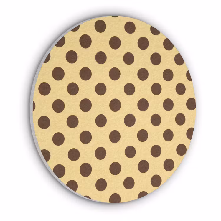 Polka Dot - Stippen - Retro - Geel - Bruin Akoestische PET Vilt - Rond klein 838 -3d
