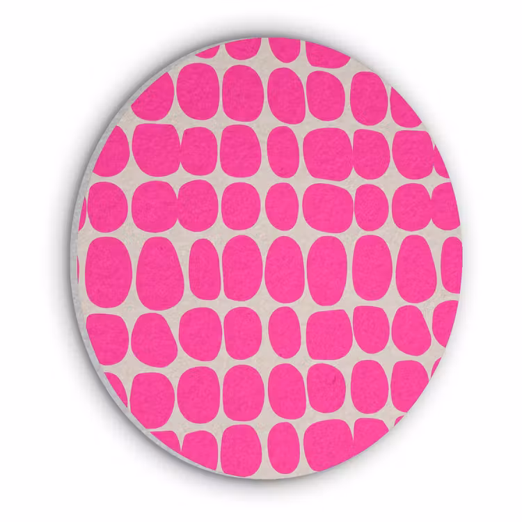Stippen - Patroon - Roze Akoestische PET Vilt - Rond klein 838 -3d