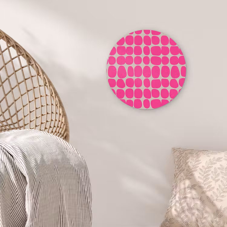 Stippen - Patroon - Roze Akoestische PET Vilt - Rond klein 838 -sfeer4