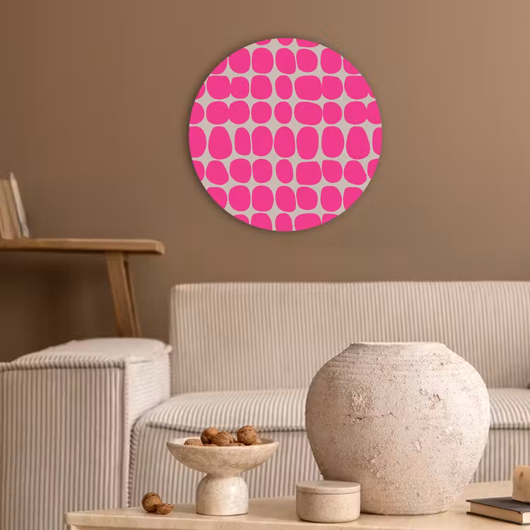 Stippen - Patroon - Roze Akoestische PET Vilt - Rond klein 838 -sfeer1