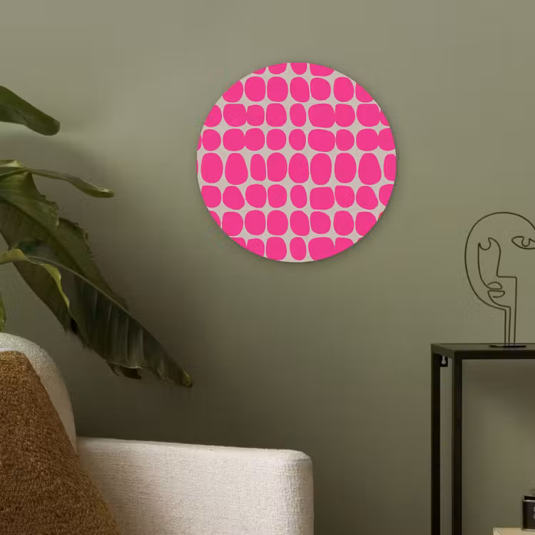 Stippen - Patroon - Roze Akoestische PET Vilt - Rond klein 838 -sfeer2