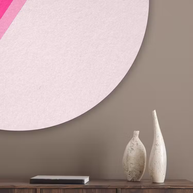Stippen - Roze - Bliksem Akoestische PET Vilt - Rond klein -sfeer5_closeup