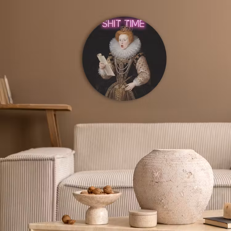 Portret - Humor - Neon Akoestische PET Vilt - Rond klein -sfeer1