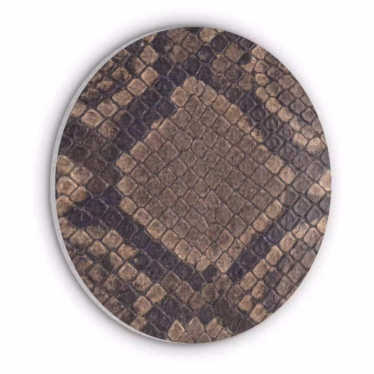 Python - Schubben - Brons Akoestische PET Vilt - Rond klein -3d