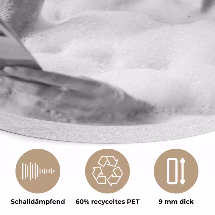Relaxt - Bad - Zwart - Wit Akoestische PET Vilt - Rond klein -closeup_DE