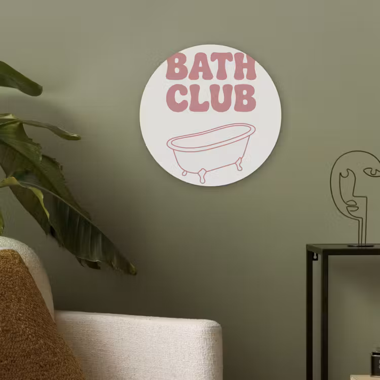 Retro - Bad - Roze Akoestische PET Vilt - Rond klein -sfeer2