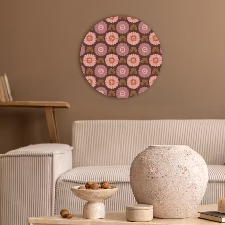 Retro - Madelief - Roze Akoestische PET Vilt - Rond klein 838 -sfeer1