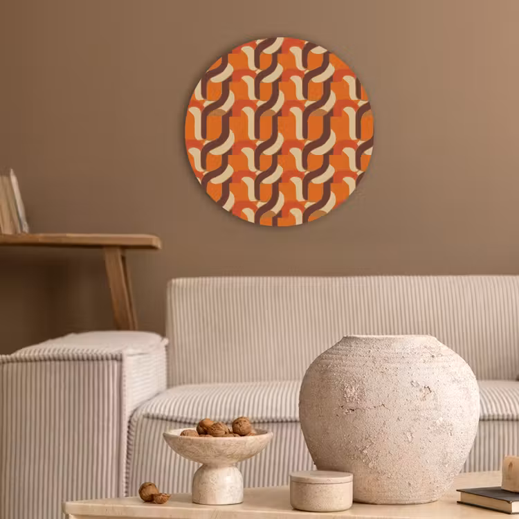 Retro - Modern - Kleurrijk Akoestische PET Vilt - Rond klein 838 -sfeer1