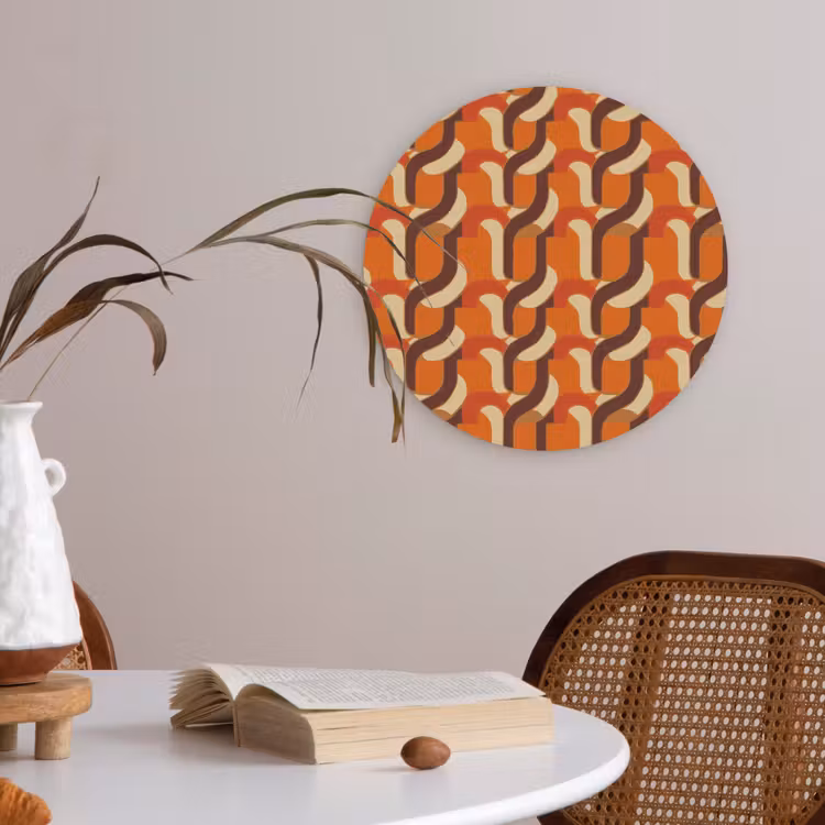 Retro - Modern - Kleurrijk Akoestische PET Vilt - Rond klein 838 -sfeer3