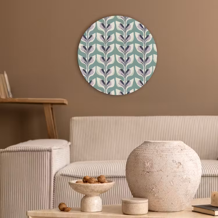 Retro - Modern - Groen Akoestische PET Vilt - Rond klein 838 -sfeer1