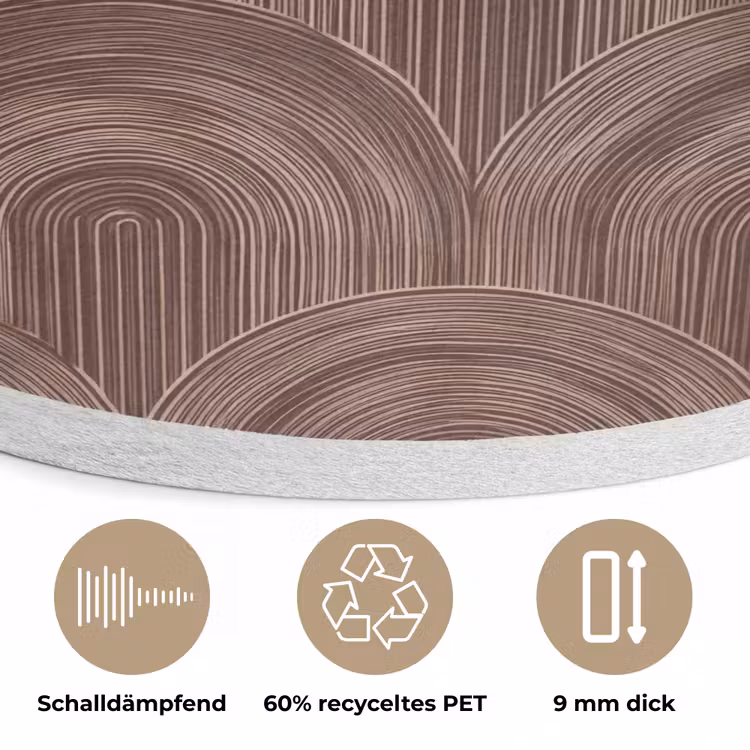 Ritmisch - Effect - Bruin Akoestische PET Vilt - Rond klein 838 -closeup_DE