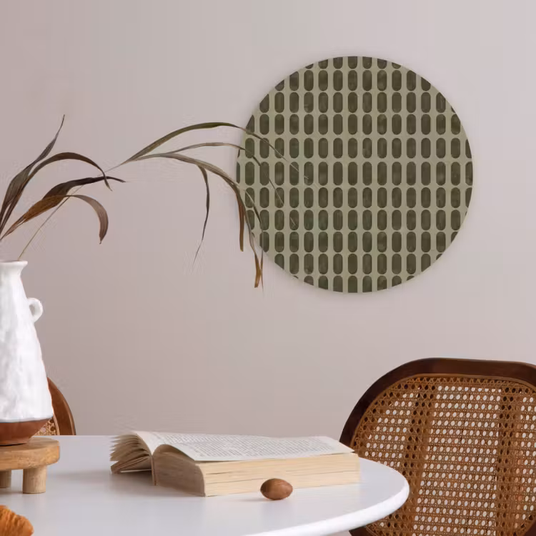 Ritmisch - Effect - Groen Akoestische PET Vilt - Rond klein 838 -sfeer3
