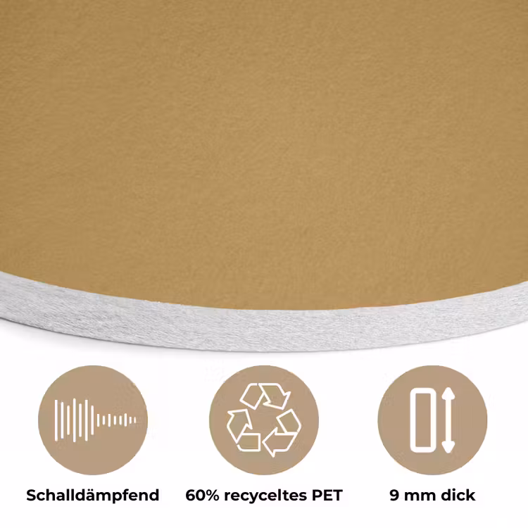 Rhythmic - Ochre - Geel Akoestische PET Vilt - Rond klein 838 -closeup_DE