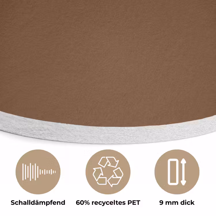 Rich - Espresso - Bruin Akoestische PET Vilt - Rond klein 838 -closeup_DE