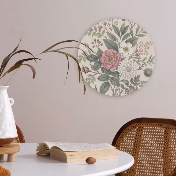 Romantisch - Design - Kleurrijk Akoestische PET Vilt - Rond klein -sfeer3