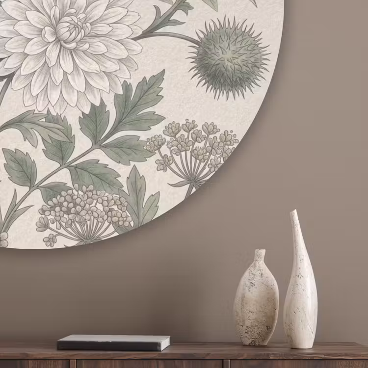 Romantisch - Design - Kleurrijk Akoestische PET Vilt - Rond klein -sfeer5_closeup