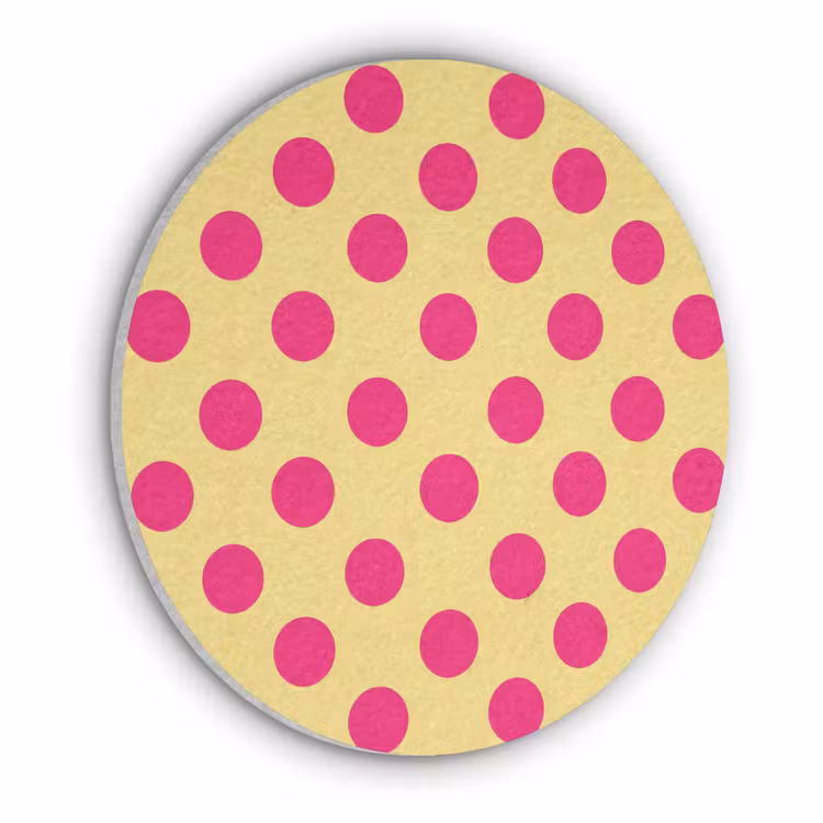 Roze - Stippen - Geel Akoestische PET Vilt - Rond klein 838 -3d