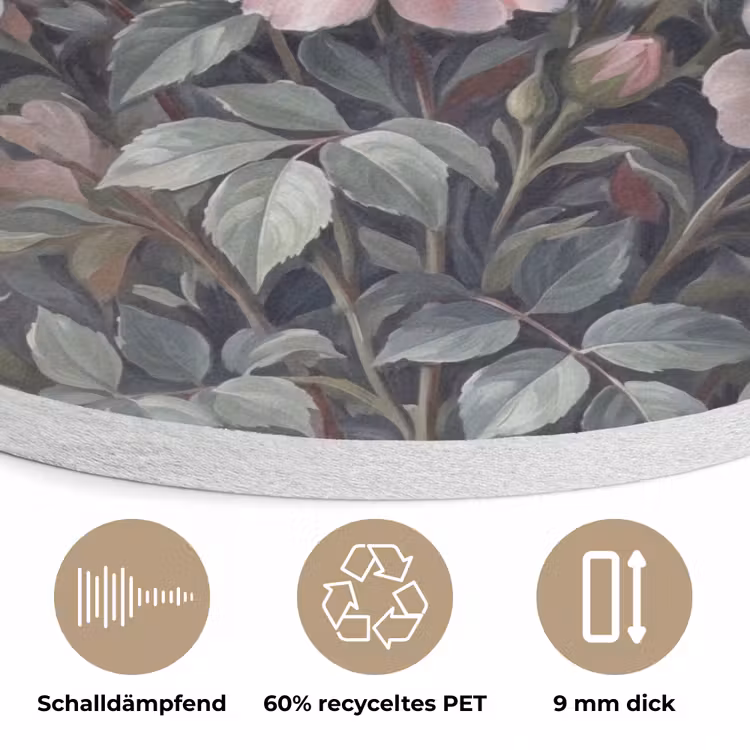 Rozen - Illustratie - Roze Akoestische PET Vilt - Rond klein -closeup_DE
