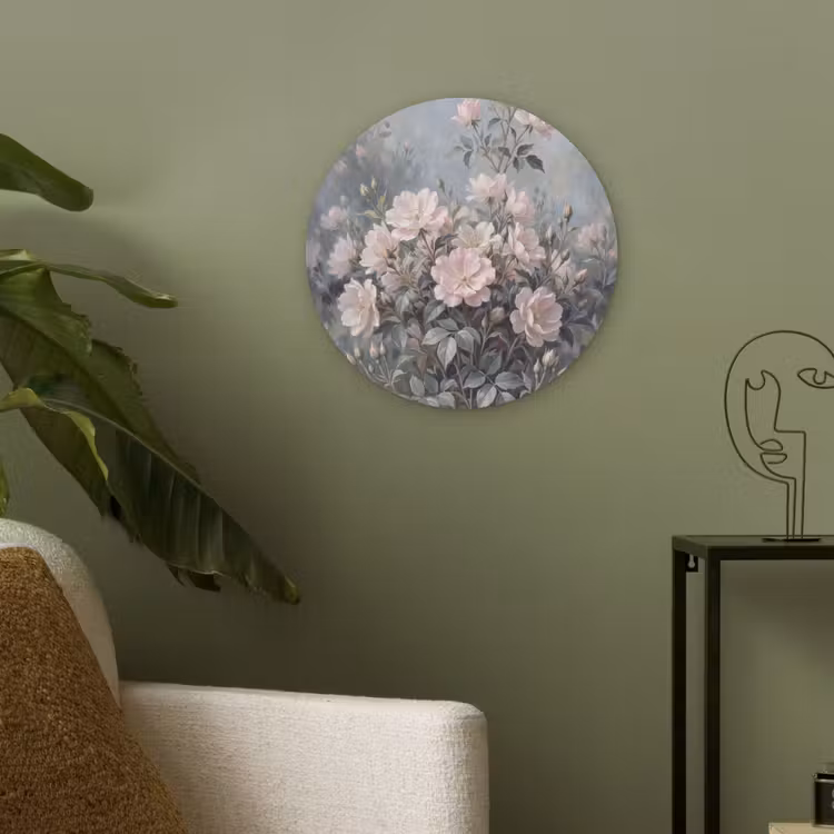 Rozen - Illustratie - Roze Akoestische PET Vilt - Rond klein -sfeer2