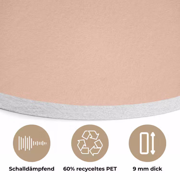 Blush - Terracotta - Nude Akoestische PET Vilt - Rond klein 838 -closeup_DE