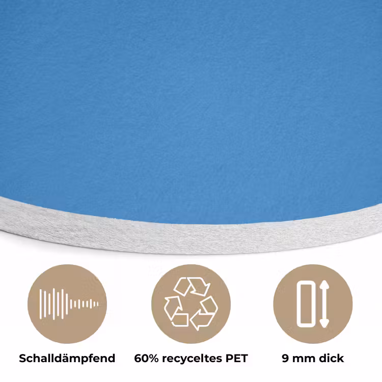 Royal - Blue - Blauw Akoestische PET Vilt - Rond klein 838 -closeup_DE