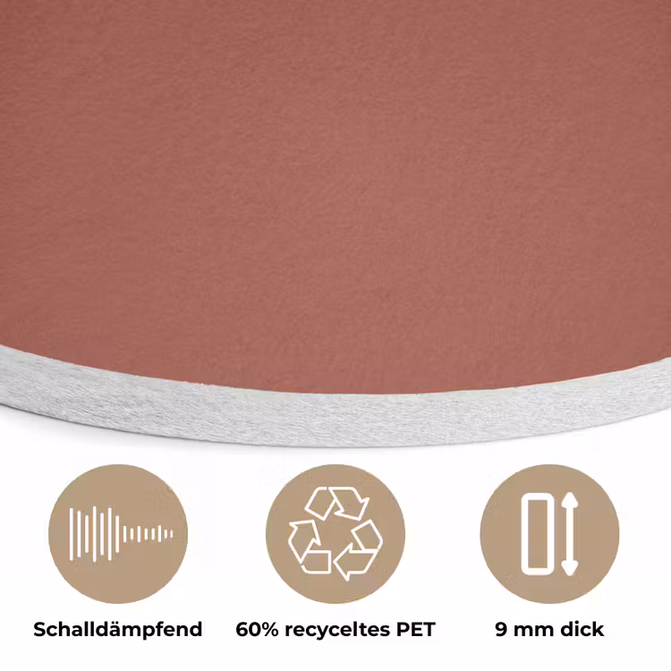 Rustic - Terracotta - Oranje Akoestische PET Vilt - Rond klein 838 -closeup_DE