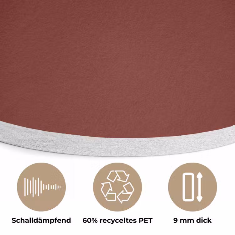 Rustic - Terracotta - Rood Akoestische PET Vilt - Rond klein 838 -closeup_DE