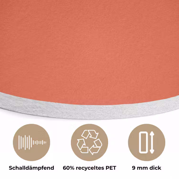 Rustic - Clay - Oranje Akoestische PET Vilt - Rond klein 838 -closeup_DE