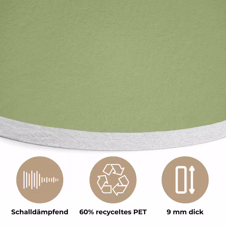 Sage - Green - Groen Akoestische PET Vilt - Rond klein 838 -closeup_DE