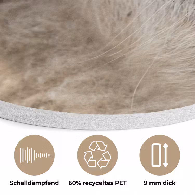 Schaap - Oog - Wit Akoestische PET Vilt - Rond klein -closeup_DE