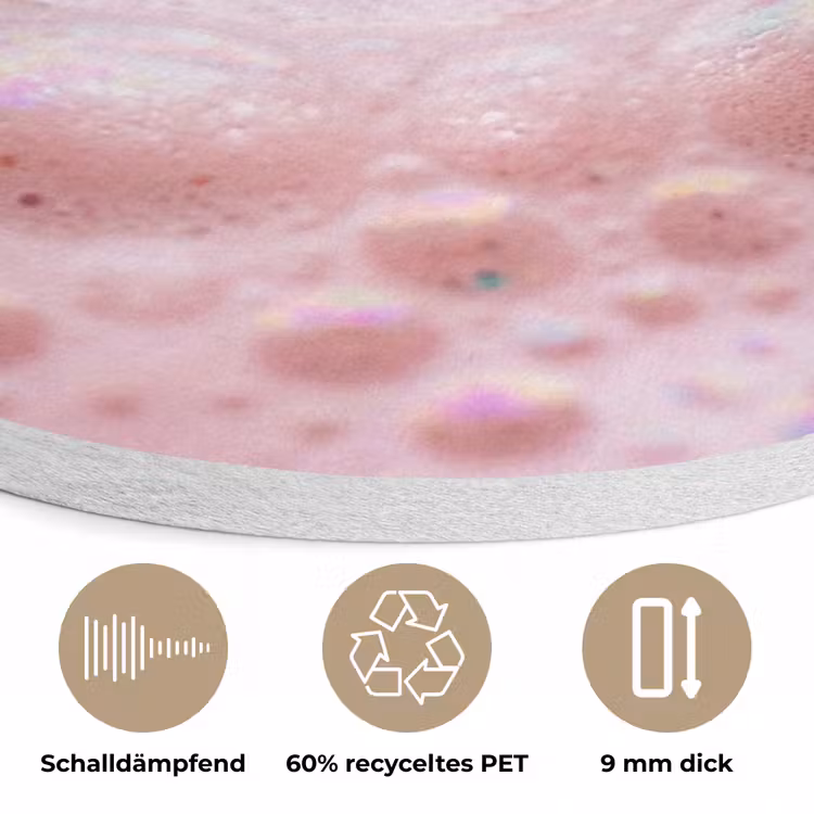 Schuim - Structuur - Roze Akoestische PET Vilt - Rond klein -closeup_DE