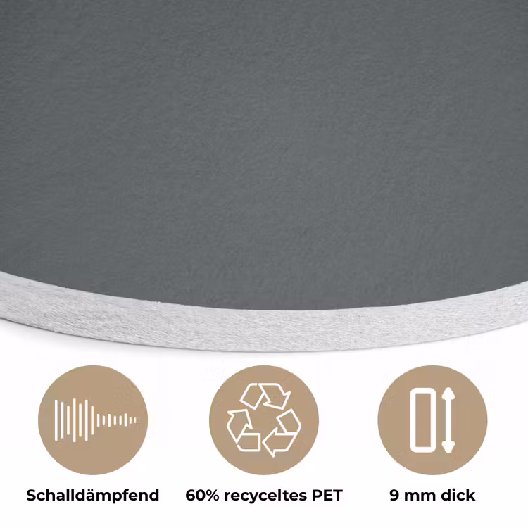 Slate - Millstone - Grijs Akoestische PET Vilt - Rond klein 838 -closeup_DE