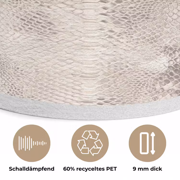 Slang - Patroon - Beige Akoestische PET Vilt - Rond klein 838 -closeup_DE