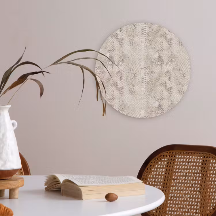Slang - Patroon - Beige Akoestische PET Vilt - Rond klein 838 -sfeer3