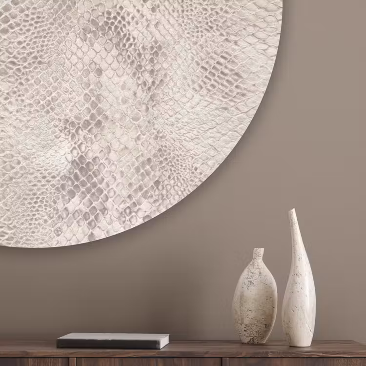 Slang - Patroon - Beige Akoestische PET Vilt - Rond klein 838 -sfeer5_closeup