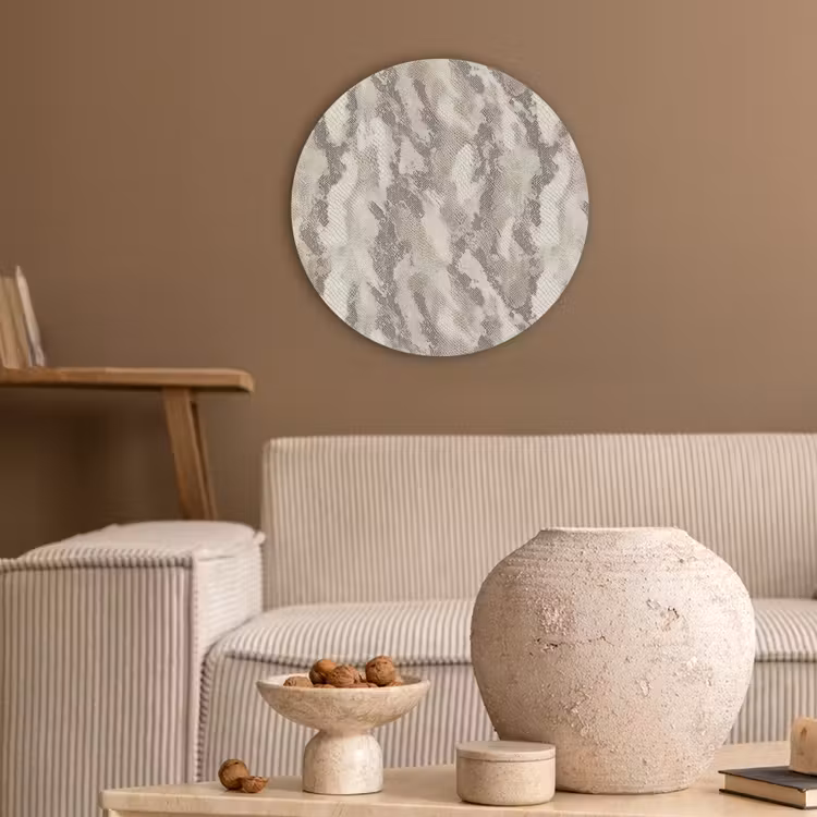 Slang - Patroon - Taupe Akoestische PET Vilt - Rond klein 838 -sfeer1