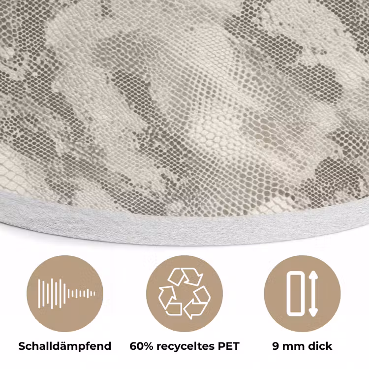 Slang - Patroon - Taupe Akoestische PET Vilt - Rond klein 838 -closeup_DE