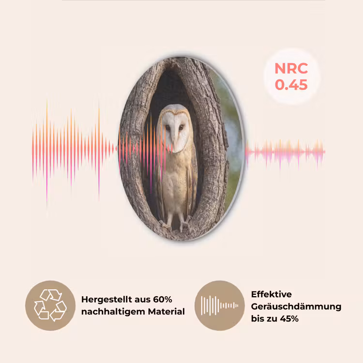 Kerkuil - Boom - Natuur - Bruin Akoestische PET Vilt - Rond klein -USP_DE