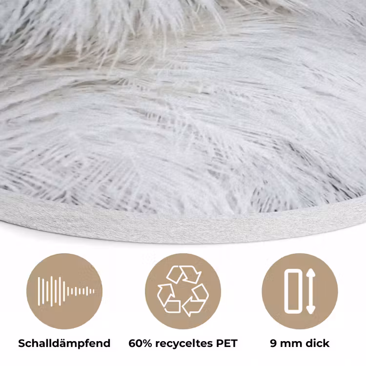 Sneeuwuil - Oog - Wildlife - Wit Akoestische PET Vilt - Rond klein -closeup_DE