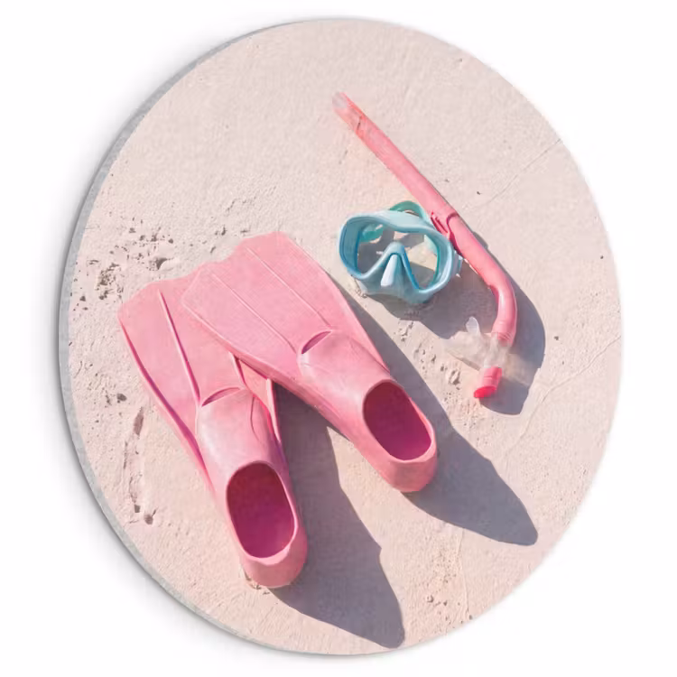 Snorkelset - Strand - Zomer - Roze Akoestische PET Vilt - Rond klein -3d