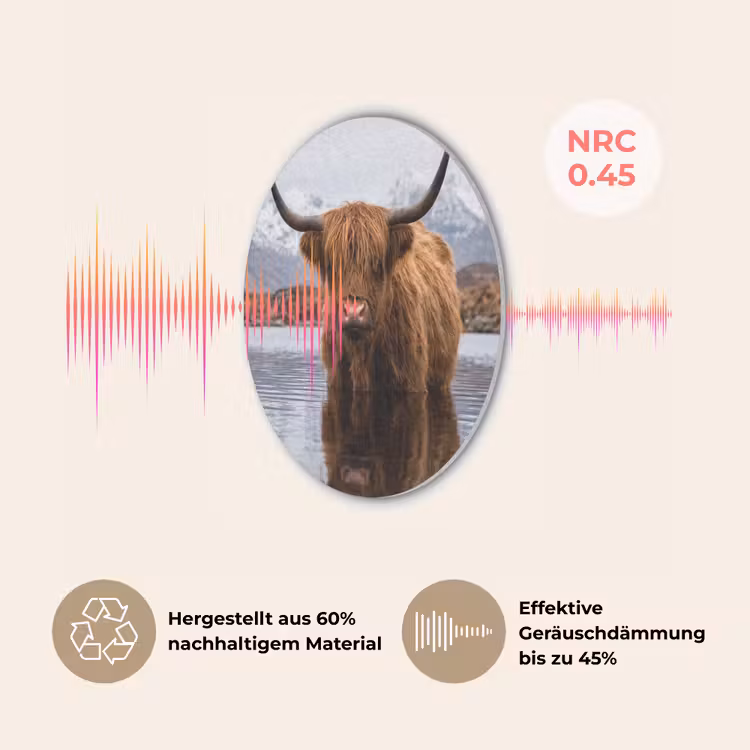 Schotse hooglander - Bruin - Water Akoestische PET Vilt - Rond klein -USP_DE