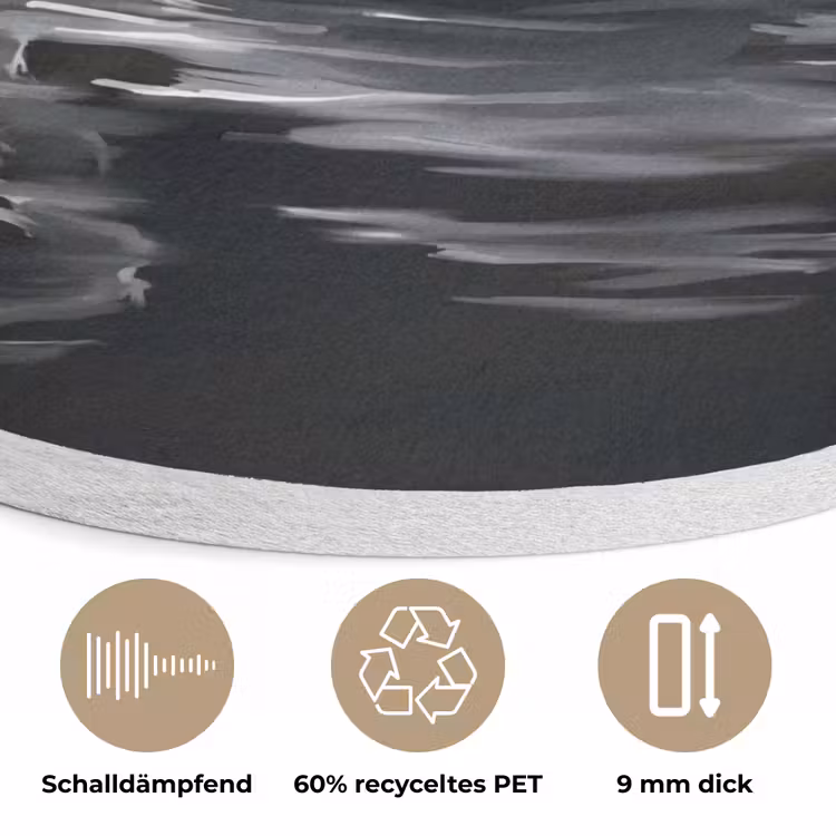 Zwaan - Water - Natuur - Realistisch - Wit Akoestische PET Vilt - Rond klein -closeup_DE
