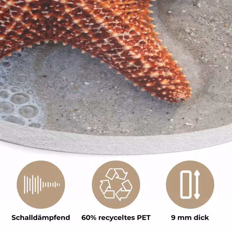 Zeester - Strand - Zee Akoestische PET Vilt - Rond klein -closeup_DE