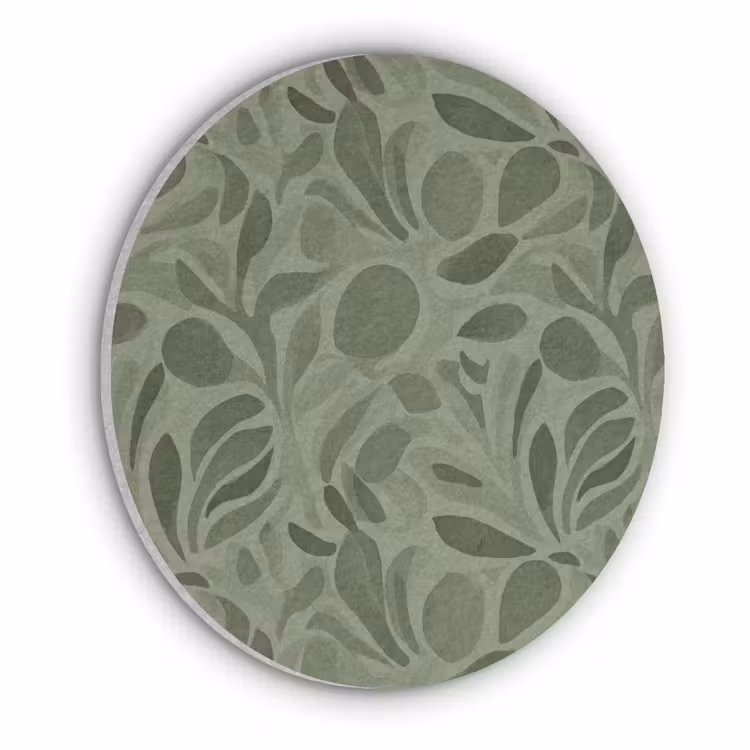 Sereen - Bladeren - Groen Akoestische PET Vilt - Rond klein 838 -3d