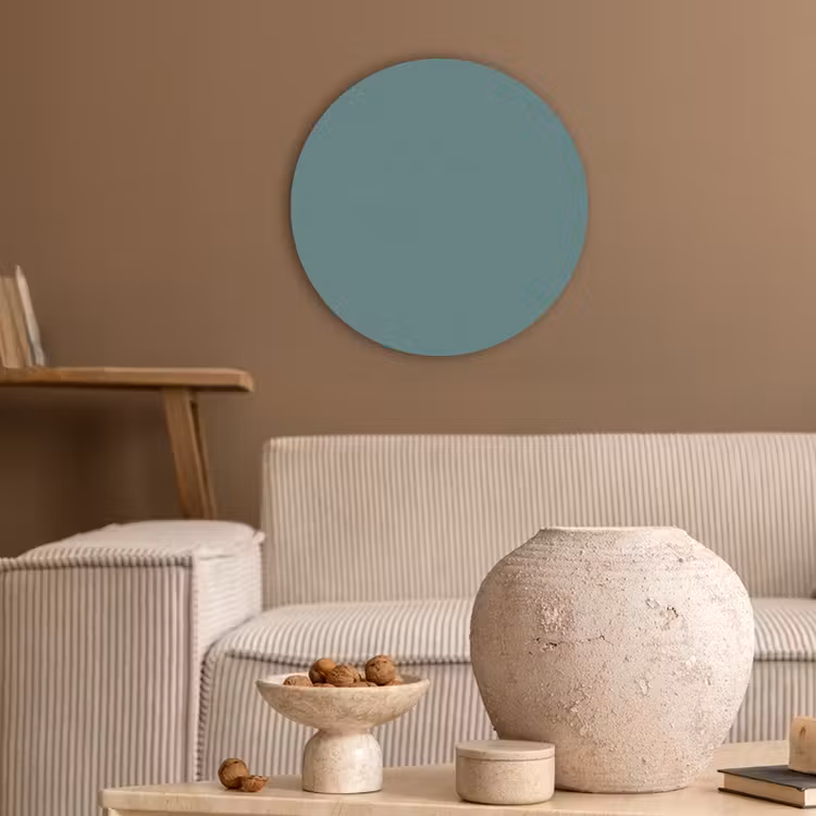 Serene - Teal - Blauw Akoestische PET Vilt - Rond klein 838 -sfeer1