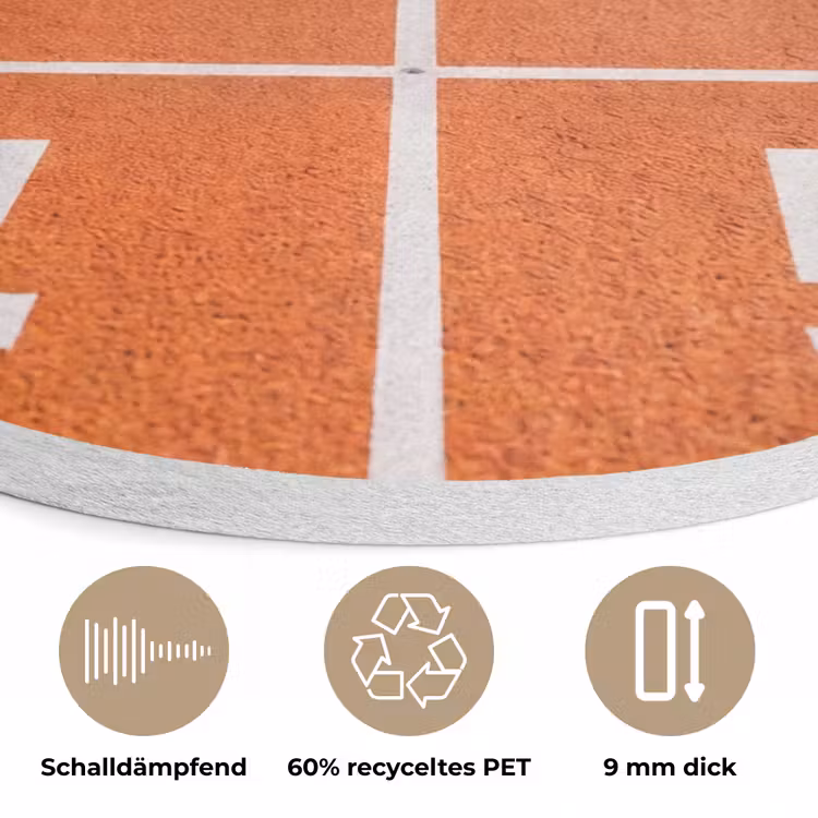 Sintelbaan - Stadion - Sport -Oranje Akoestische PET Vilt - Rond klein -closeup_DE
